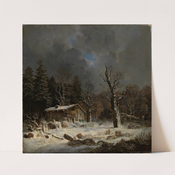 Forsthaus im Winterwald (1855) by Heinrich Bürkel