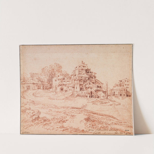 Fortified Farm in the Bend of a River by Jean-Antoine Watteau