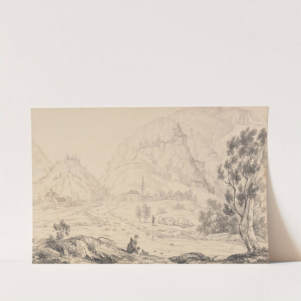 Fortress of Trostburg near the town of Kollman. Tyrol. by Sir Charles D'Oyly