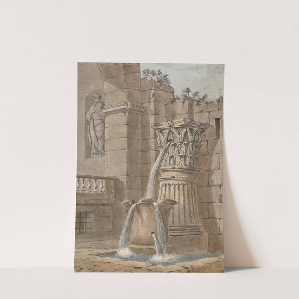 Fountain in a Courtyard by Charles Louis Clérisseau