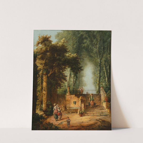 Fountain in a park by Hubert Robert