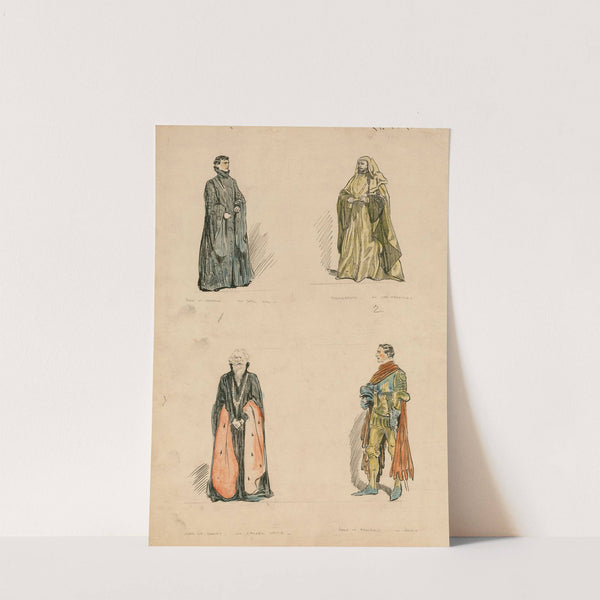 Four actors in costume from the revival of Richard II at His Majesty’s Theatre (1903)