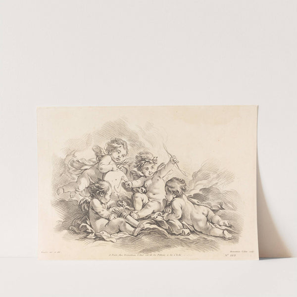 Four Cherubs at Target Practice by Gilles Demarteau the Elder