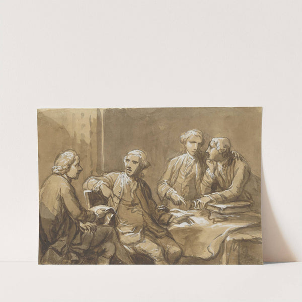 Four Connoisseurs Seated at a Table late by Antonio Zucchi