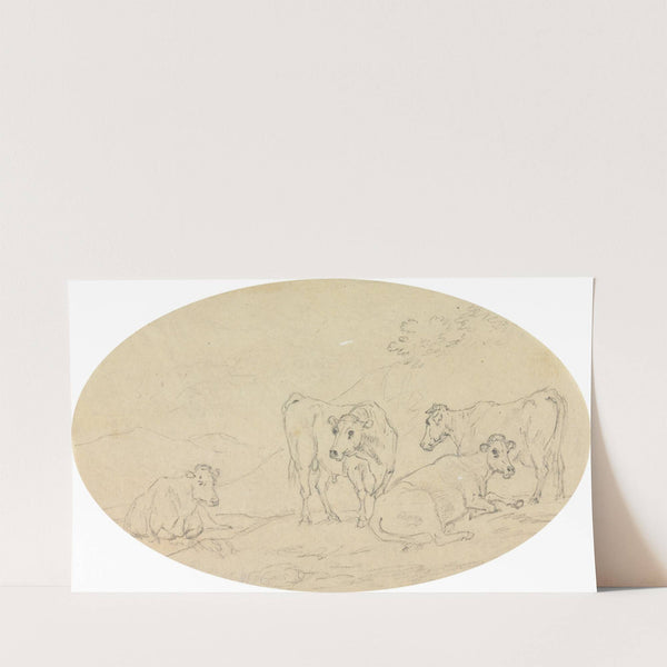 Four Cows in a Field by Sawrey Gilpin