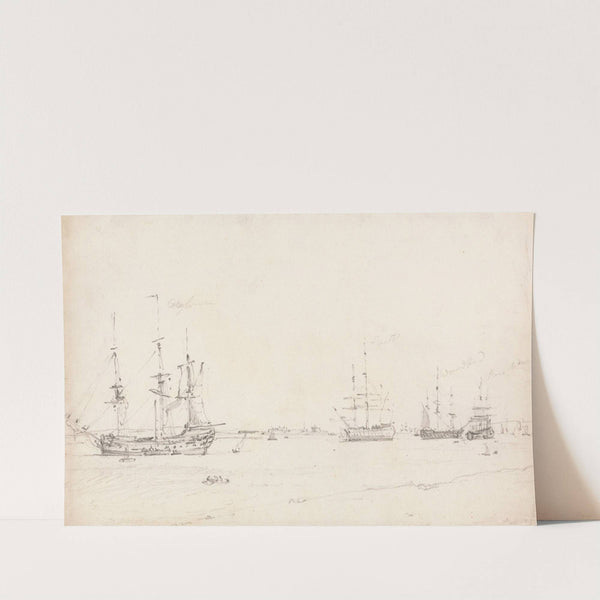 Four East Indiamen at Archor by John Constable