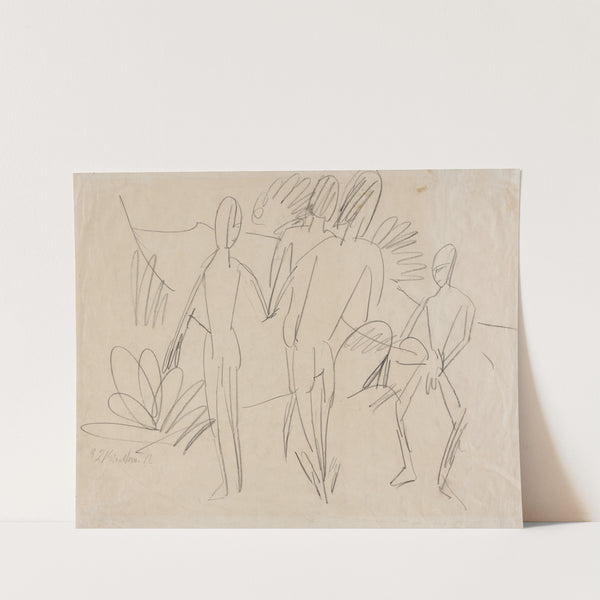 Four Figures on the Fehmarn Beach (1912) by Ernst Ludwig Kirchner