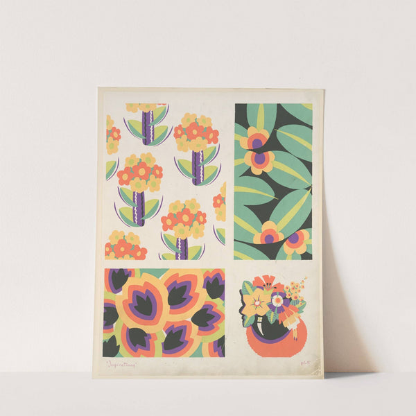 Four floral compositions by André Durenceau