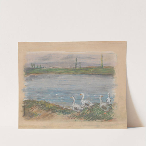 Four Geese By a Pond (19th century) by Alfred Sisley