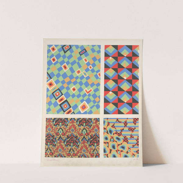 Four geometric compositions by André Durenceau