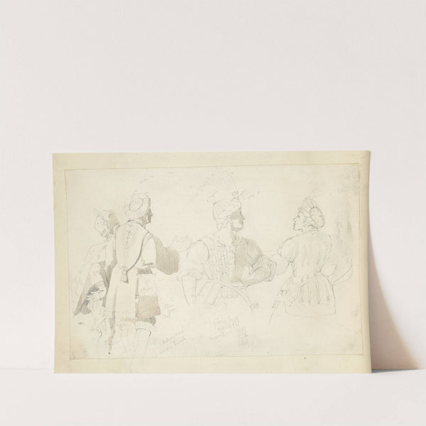 Four half length studies of men wearing hats by Stewart Watson