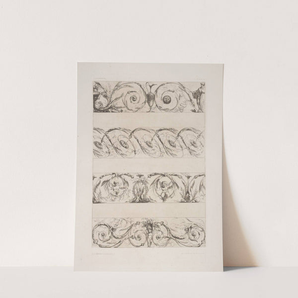 Four horizontal designs of vegetal shapes and cherubs by André-Charles Boulle