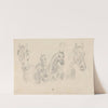 Four horses, figure faintly sketched in background by Sawrey Gilpin