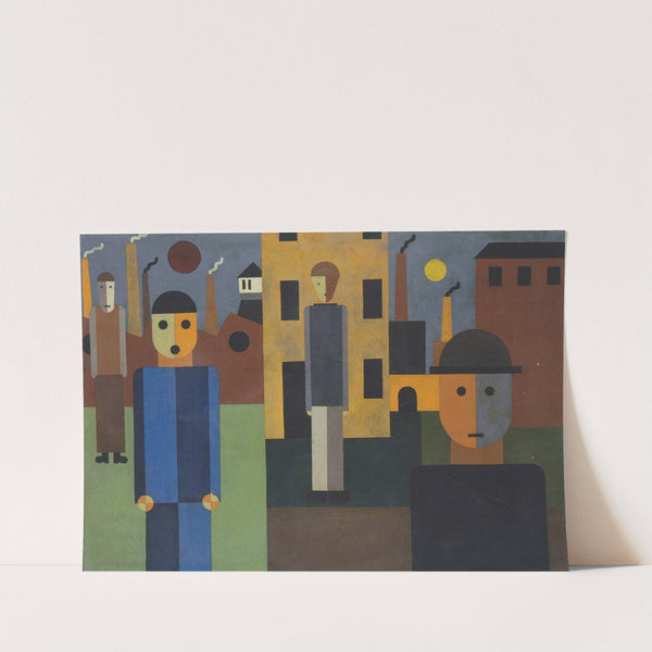 Four Men in front of Factories by Franz Wilhelm Seiwert