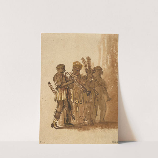 Four Musicians with Wind Instruments by Rembrandt van Rijn