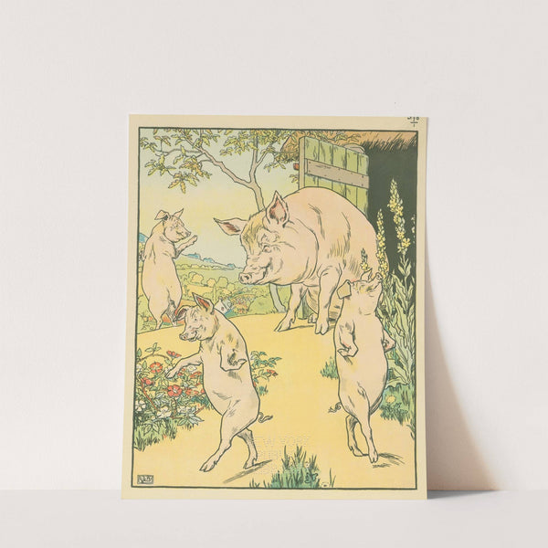 Four pigs (1904) by Leonard Leslie Brooke