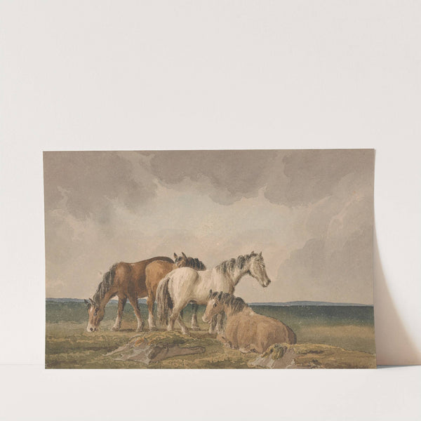 Four Ponies on a Welsh Moor by Thomas Creswick