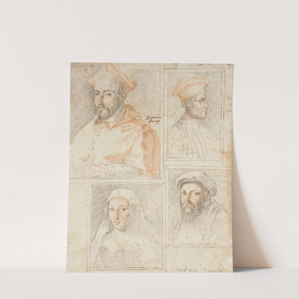 Four Portrait Studies of the Sforza Family by Federico Zuccaro