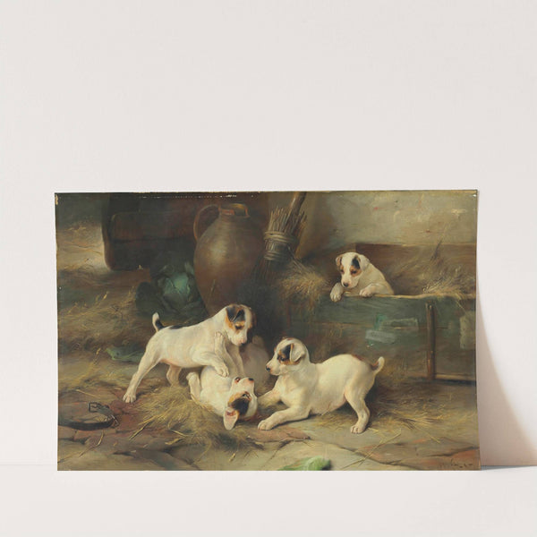Four Puppies at Play by Walter Hunt
