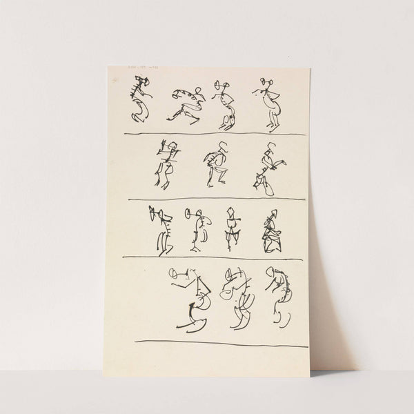 Four Registers of Fourteen Dancing Figures by Henri Gaudier-Brzeska