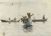 Four Rowboats with Children