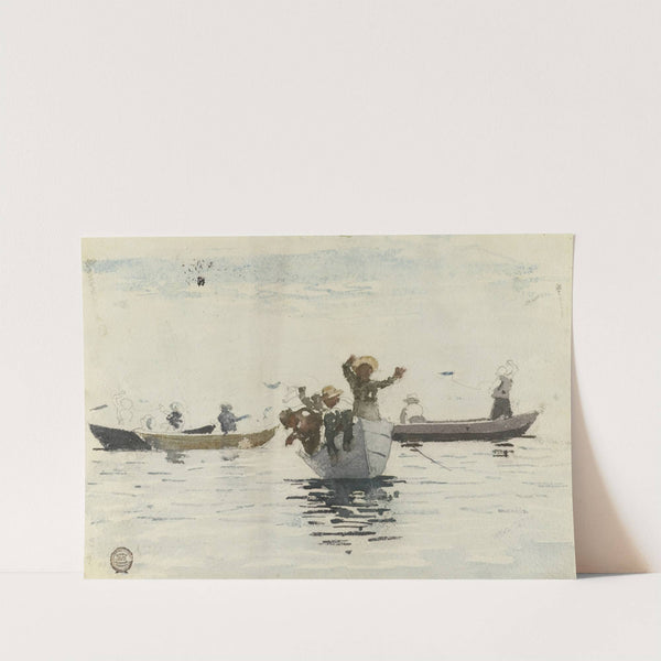Four Rowboats with Children by Winslow Homer