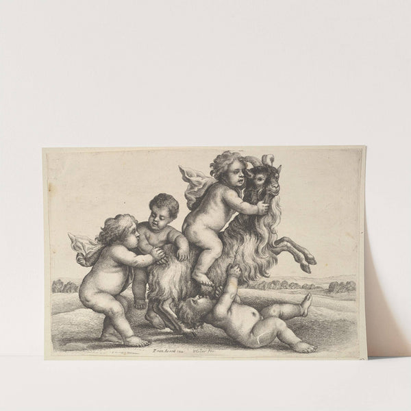 Four small boys and a goat (1647) by Wenceslaus Hollar