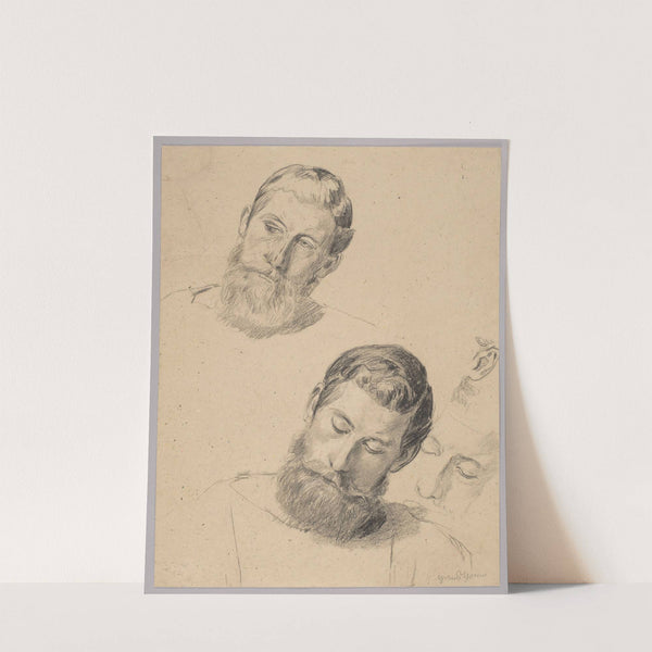 Four Studies of a Head of a Bearded Man (1890 - 1900) by Hans Thoma