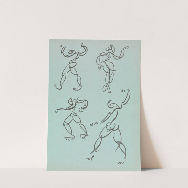 Four Studies of Dancing Figures by Henri Gaudier-Brzeska