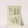 Four studies of men's heads, and an eye by Peter Paul Rubens