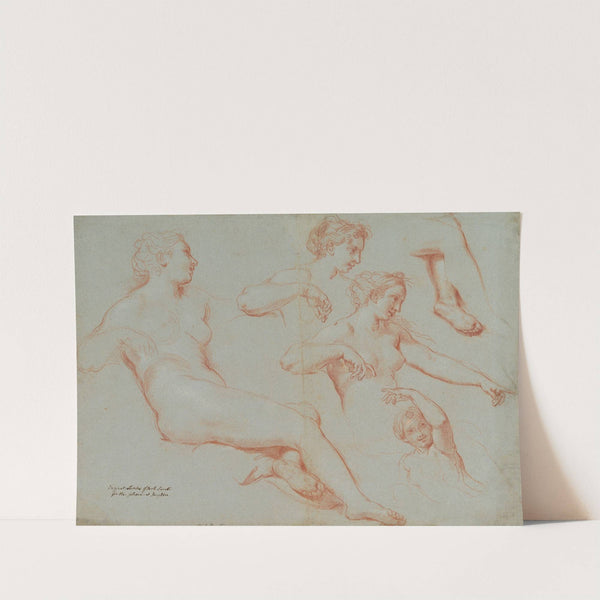Four Studies of Recumbent Female Nudes (Galatea) (ca. 1713) by Carlo Maratti