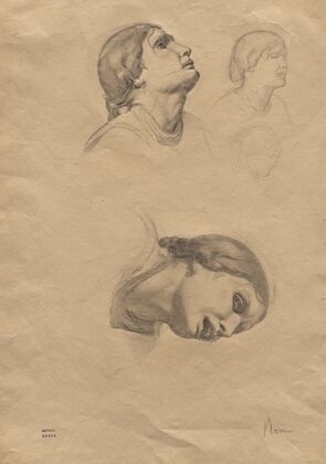 Four Studies of the Head of a Young Italian Woman (1856)