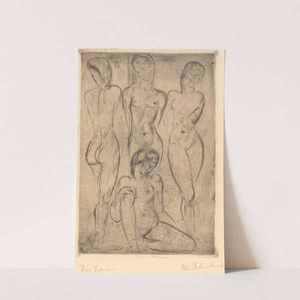Four Women; Three Standing, One Sitting (VierFrauen; drei stehend, eine sitzend) (1913) by Wilhelm Lehmbruck