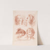 Four women’s heads in different poses (1749-1849) by Louis-François Roubiliac
