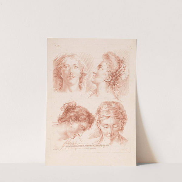 Four women’s heads in different poses (1749-1849) by Louis-François Roubiliac