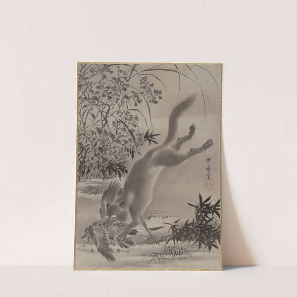 Fox Catching Bird (ca. 1887) by Kawanabe Kyōsai