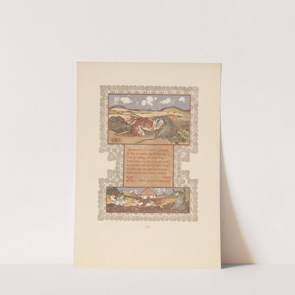 Fox (Reinaert) and badger (Grimbeert) (1910) by Bernard Willem Wierink