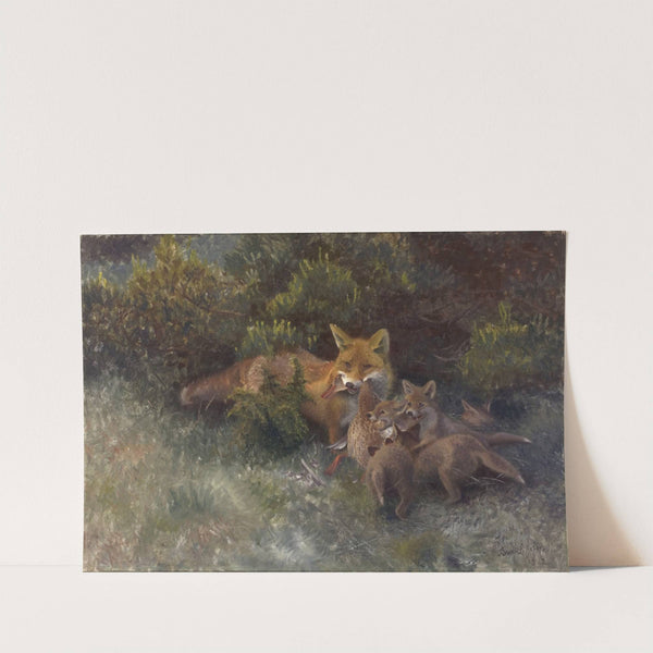 Fox with Cubs (1912) by Bruno Liljefors