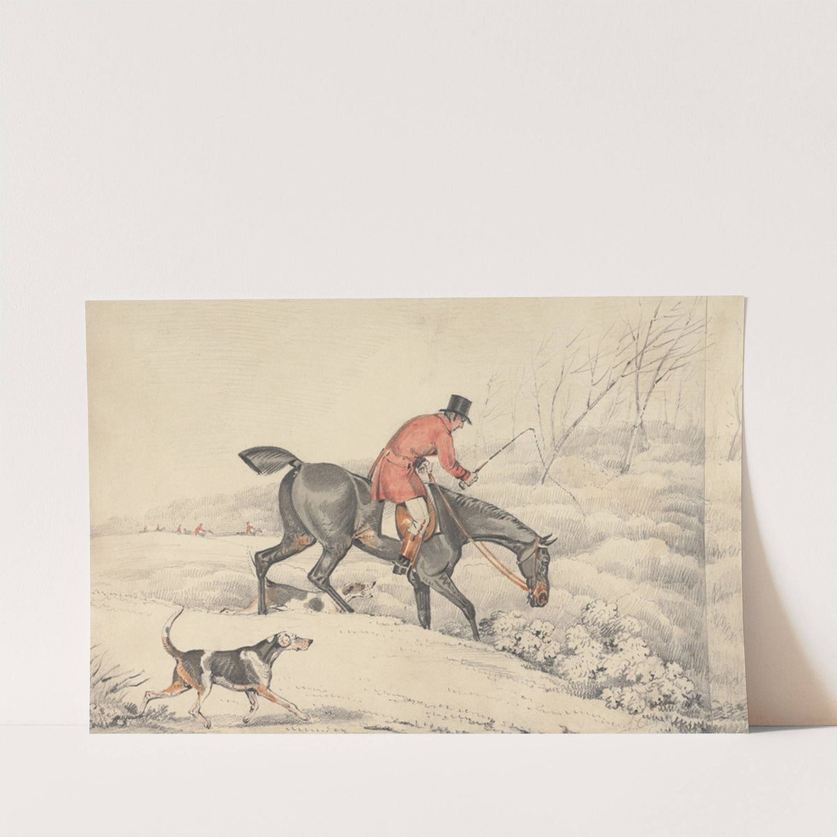 Foxhunting; Rider and a Couple of Hounds Entering a Covert by Samuel Alken