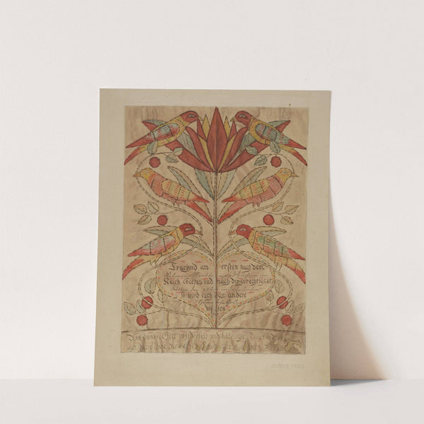 Fractur Drawing (Birth Certificate) by Jessica Price