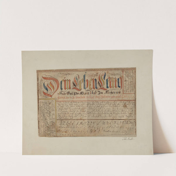 Fractur (Illuminated Writing) by John Koehl