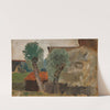 Fragment of a house with two trees by Tadeusz Makowski