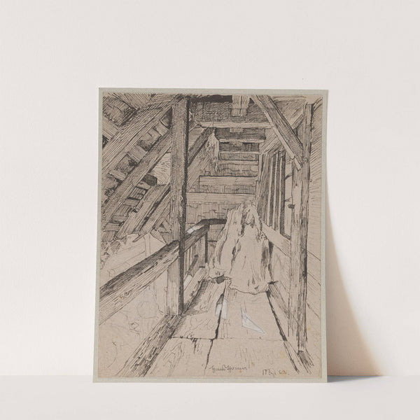 Fragment of a Roofed Veranda in a Wooden House (1862) by Hans Thoma