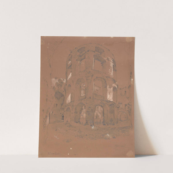 Fragment of the Ossoliński Castle Tower Ruins in Ujazd (1852) by Wojciech Gerson