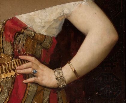 Fragment of the portrait of Matylda Godebska – hand