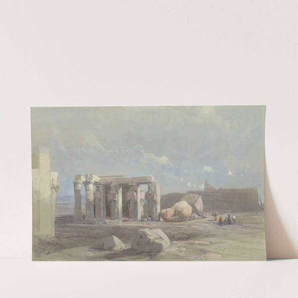 Fragments of a colossal statue at the Memnonium, Thebes (1838) by David Roberts