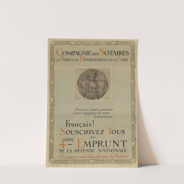 Français Souscrivez tous au 4ème Emprunt de la Défense nationale (1918) by Adolphe Léon Willette