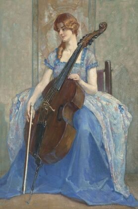 Francesca, the artist’s daughter and her Viola da Gamba — size preview