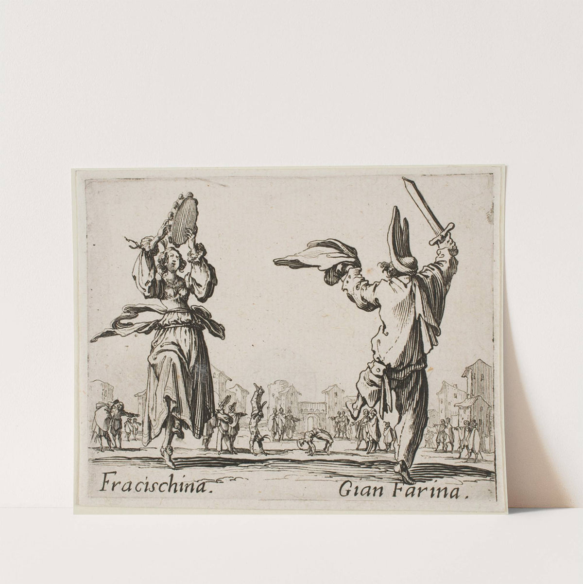 Francischina and Gian Farina (1631) by Jacques Callot