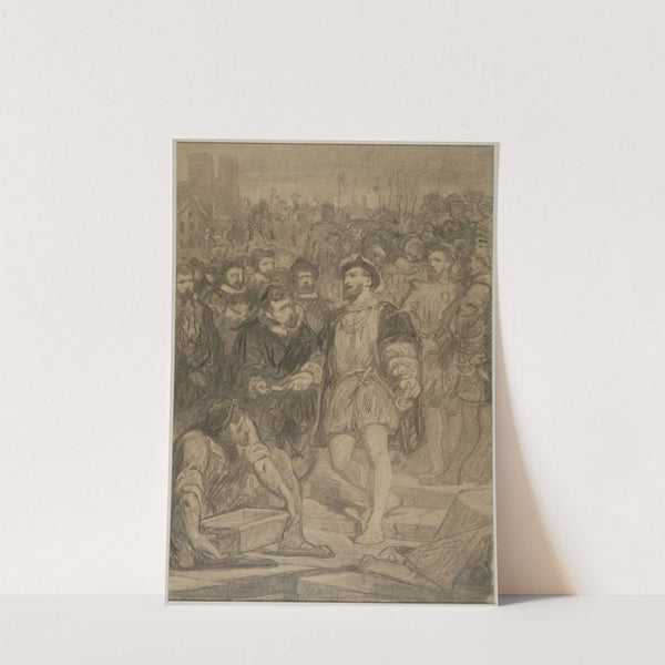 François Ier pose la première pierre de l’Hôtel de Ville (1862) by Adolphe Yvon